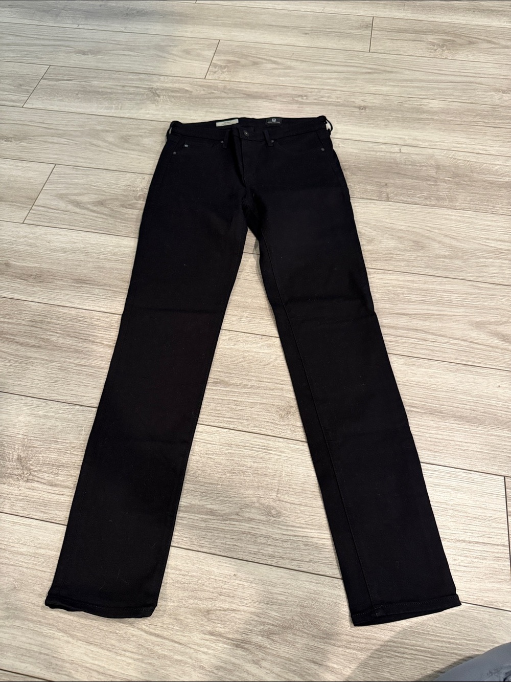 AG women’s The prima Mid-Rise Cigarette black denim skinny jeans size 27